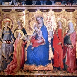 O Místico Casamento de Santa Catarina (tempera no painel)