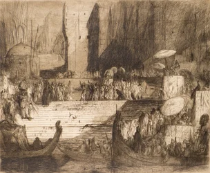Cerimónia funerária no Ganges (gravura)