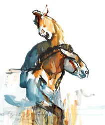 Paleolítico (Przewalski), 2013 (tinta de aquarela, aquarela e guache)