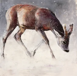 Roe Buck, Winter, 2000 (mídia mista no papel)