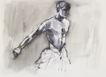 Swan Lake, 2001 (mídia mista no papel)
