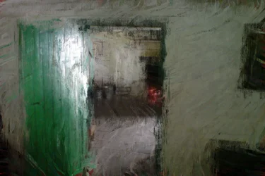Série "Casa de campo irlandesa" - porta verde (técnica mista)