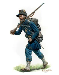 6º Regimento de Infantaria do Wisconsin Brigada de Ferro 1863, 2024 (Aguarela e Guache sobre Bristol)