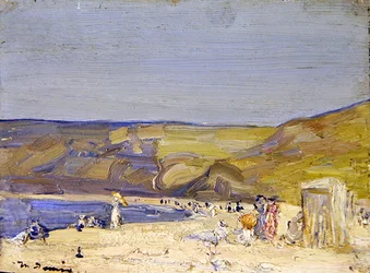 Runswick Bay (óleo sobre painel)