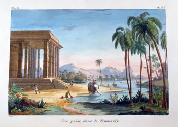Uma vista de Tinnevelly, Índia, 1828