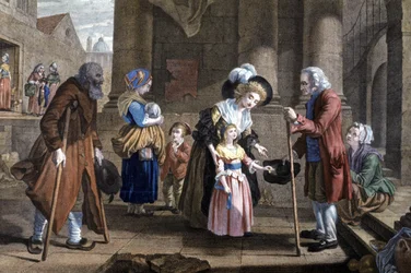 Lição de humanidade. Educação de uma jovem rapariga, c.1790 (gravura)