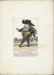 De Spaanse dwerg Don Guappos, ca. 1710
Dom Guappos, do sangue de Dom Quixote, actual General dos Franceses Espanhóis (título sobre o objecto)
Il Callotto resurcitato oder Neu eingerichtes Zwerchen Cabinet (título da série)