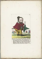 O anão Hans Sausakh von Wurstelfeld, ca. 1710
Hans Sausakh von Wurstelfeld, famoso arquitecto de escotilhas e professor na Escola Superior de Odontologia (título sobre o objecto)
Il Callotto resurcitato oder Neu eingerichtes Zwerchen Cabinet (título da s