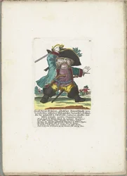 De dwerg Hanss Görge Prijhann como oficial woeste, cerca de 1710 Hanß Görge Prijhann, nascido Donnerhundt, de Scanderbeg de um Hottendottin bastardo Rottmeister o ousado e comedor de ferro, Catharina, köpffer e Bluth gurgln contra Champmerdant (titl