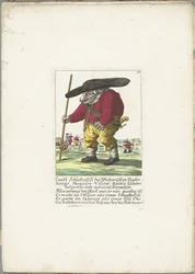 De dwerg Liendl Schnekenfist, cerca de 1710 Liendl Schnekenfist da Wienerisches Nacht-Kings Magazin-Visirer, inspetor de condução de Ambts e administrador de materiais (título no objeto) Il Callotto resurcitato ou Armário Pequeno Recém Mobilado (título da 