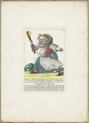 De dwerg Malper Höllriglin als waardin, ca. 1710
Malper Höllriglin Würthin und Zuchtmutter beijm Hünerloch auff der Pasteij, in einem verdrieslichen Haußprocess (título sobre o objecto)
Il Callotto resurcitato ou Neu eingerichtes Zwerchen Cabinet (série 