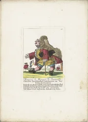 De dwerg Monsieur le Marquis de Sauterelle, ca. 1710
Monsieur le Marquis de Sauterelle, Obrister Heüschrecken Comissarius, na declaração de amor (título sobre o objecto)
Il Callotto resurcitato ou Gabinete Anão recentemente mobilado (título da série)