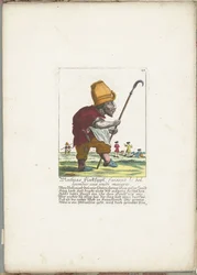 O alegre anão Mathias Flecksippl, aprox. 1710 Mathias Flecksippl, faisant le bel humeur aux jours maigres (título no objeto) Il Callotto resurcitato ou recém-nomeado Zwerchen Cabinet (título da série)
