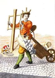 Uma pavimentadora (cor litho)