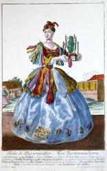 The Wife of a Soft Furnisher, c.1735 (gravação a cores)