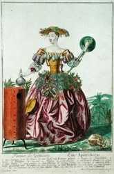 The Wife of the Apothecary, c.1735 (gravura a cores)