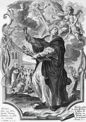 Vincent Ferrer (1350-1419), dominicano espanhol, gravura de Martin Engelbrecht (1684-1756)