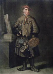 Carolus Linnaeus (1707-78) em seu vestido da Lapônia, gravado por Henry Kingsbury (fl.1775-98), publicado em 1805