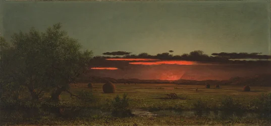 Prados de Nova Jérsia ao pôr do sol