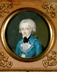 Áustria, Retrato do compositor austríaco Wolfgang Amadeus Mozart (1756 - 1791), c. 1773 (miniatura sobre marfim)