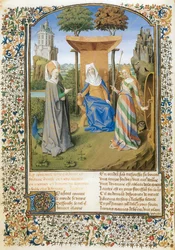 A luta entre a virtude e a fortuna, poema de Martin Le Franc para Philippe Le Bon de Borgonha (pergaminho)