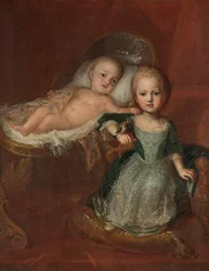 Alemão: Príncipe Johann Theodor, filho de Max Emanuel, com um dos seus irmãos Johann Theodor da Baviera e o seu irmão