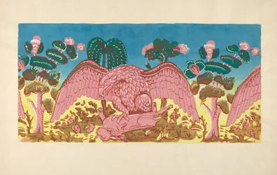 Bandbox Design Eagle and Rabbit, c. 1936.