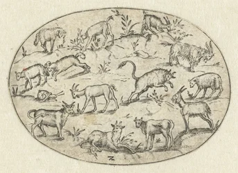 Oval com treze cabras Nev Thier Bvechlein (título da série)