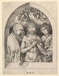 Cristo como o homem das dores com a Virgem e São João, ca. 1435-1491.
