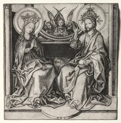Deus Pai e a Santíssima Virgem Entronizada, Assistida por Anjos, c. 1480-90.