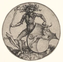 Escudo com Galgo Realizado por Homem Selvagem, ca. 1435-1491.
