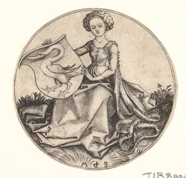 Blindagem com Cisne de Mulher, ca. 1435-1491.