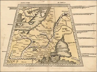 Mapa de 1513 do Báltico, Escandinávia, Polónia e Europa Oriental de Martin Waldseemüller