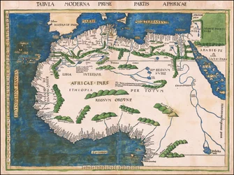 Mapa de 1513 da África do Norte e Ocidental de Martin Waldseemüller