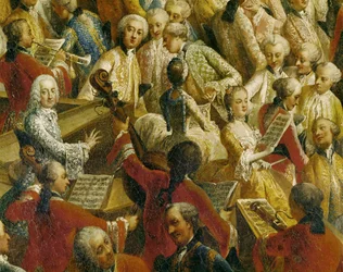 Jantar de cerimónia por ocasião do casamento do Imperador José II e Isabel de Parma (óleo sobre tela)