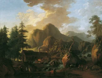 Paisagem com moinho de martelos