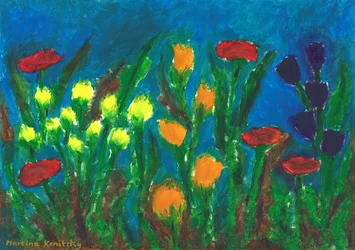 Prado de flores no verão