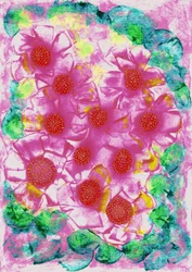 As flores no jardim