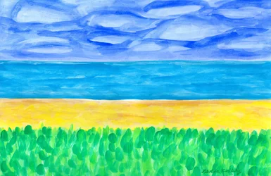 Praia de areia amarela no mar turquesa
