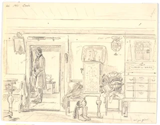 Casa de fazenda com homem de pé, Læsø