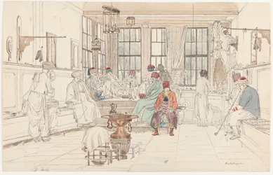 O interior de um café turco