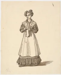 Garota de pé com roupas de tricô