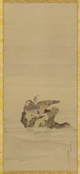 Patos Mandarim, período Edo, século XVIII.