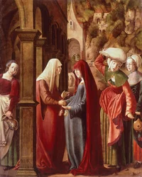 A Visitação, detalhe de cenas da Vida da Virgem