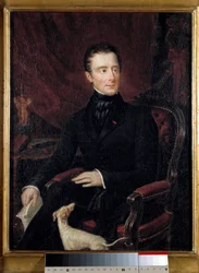 Retrato do poeta francês Alphonse de Lamartine (1790-1869) Pintura de Marianne Lamartine (século XIX). Paris. Museu da Vida Romântica
