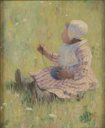 Menina brincando com uma bola de lã, c. 1875