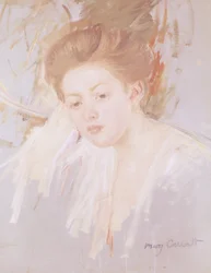 Cabeça de uma jovem garota (pastel em papel)