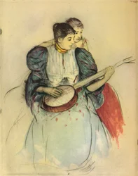 A lição do banjo, 1893, 1946.