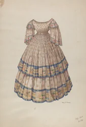 Vestido com saia rodada, 19351942.