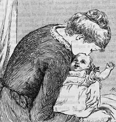 Uma mãe a acarinhar o filho